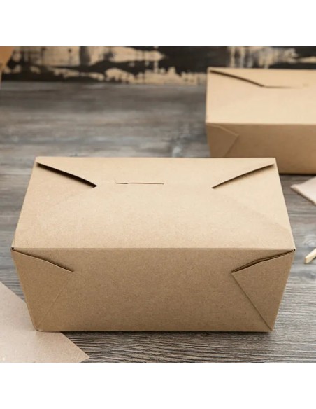 Kraft No 4 Microwavable Folded Paper Take-Out Container – 160/Case