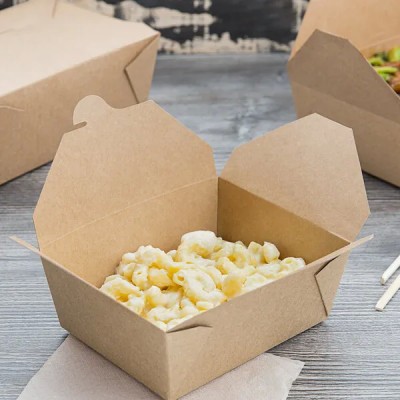 Kraft No 8 Microwavable Folded Paper Take-Out Container...
