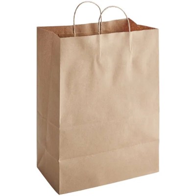 13”x7”x17” Natural Kraft Paper Shopping Bag with Handles... 2