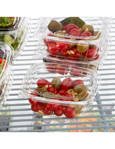 Dart ClearPac SafeSeal 12 oz. Tamper-Resistant, Tamper-Evident Hinged Container with Flat Lid - 200/Case