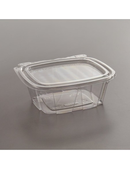 Dart ClearPac SafeSeal 12 oz. Tamper-Resistant, Tamper-Evident Hinged Container with Flat Lid - 200/Case