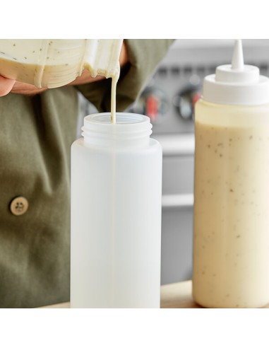 32 oz. Clear Wide Mouth Squeeze Bottle - 6/Pack