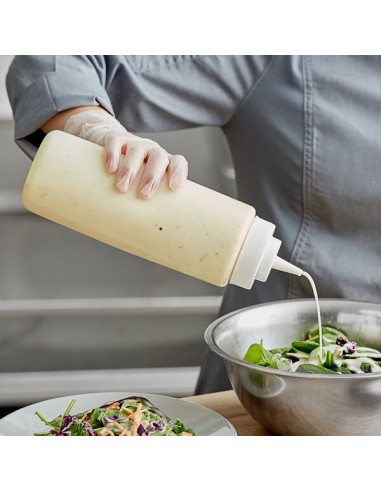 32 oz. Clear Wide Mouth Squeeze Bottle - 6/Pack