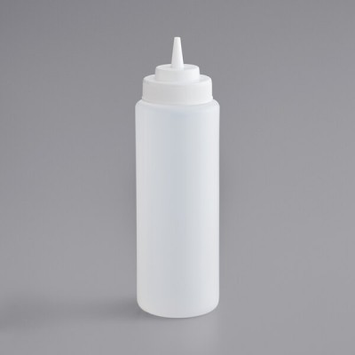 32 oz. Clear Wide Mouth Squeeze Bottle - 6/Pack