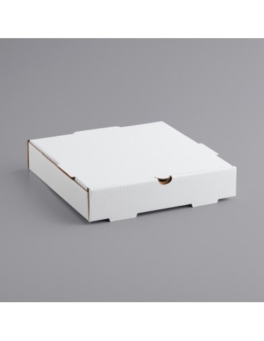 18" x 18" x 2" Customizable White Corrugated Plain Pizza Box - 50/Bundle