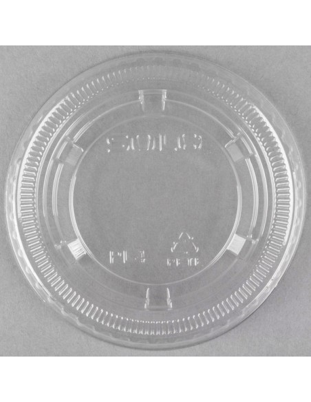 Dart Solo 3.25 to 5.5 oz  Clear Plastic Souffle Lids 2500/Case