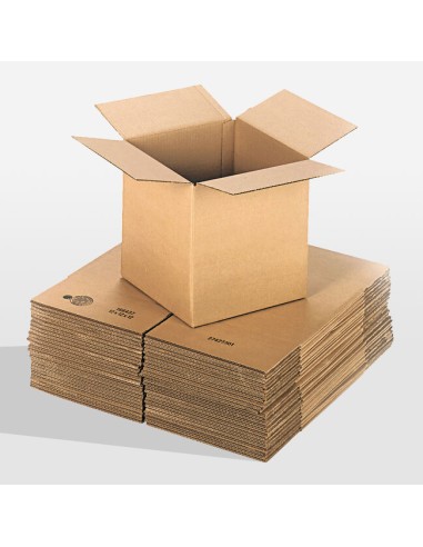 Industrial 12" x 12" x 12" Kraft Corrugated RSC Shipping Box - 25/Bundle