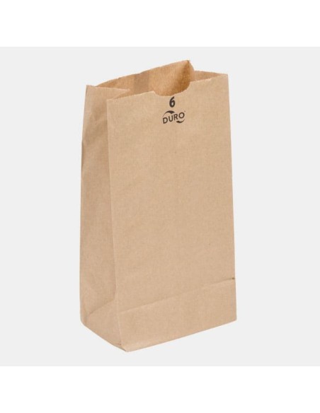 Duro 6 lb. Brown Paper Bag - 500/Bundle