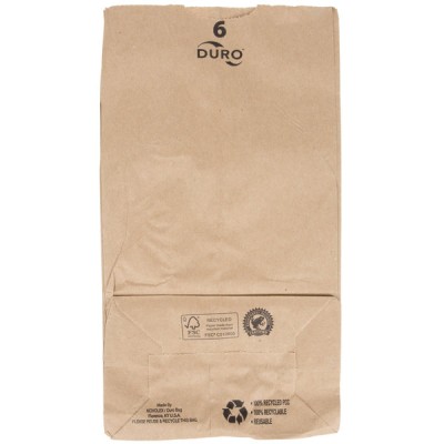 Duro 6 lb. Brown Paper Bag - 500/Bundle 2