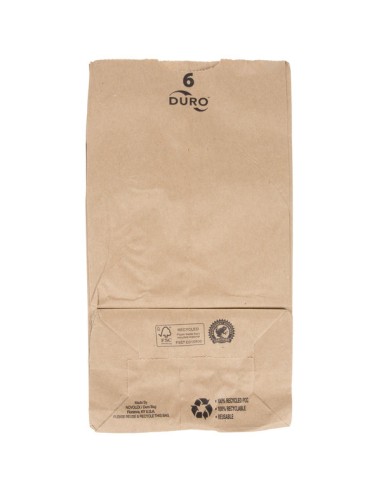 Duro 6 lb. Brown Paper Bag - 500/Bundle
