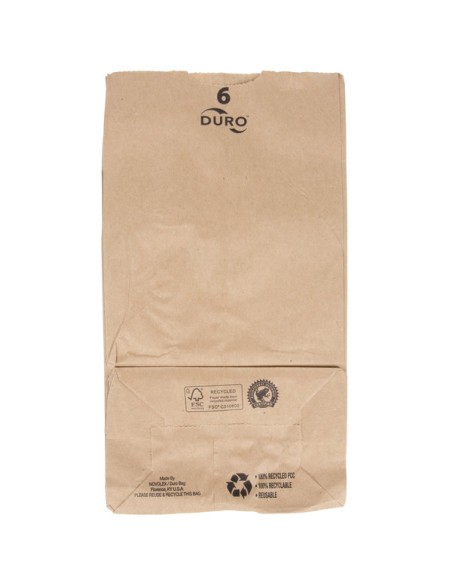 Duro 6 lb. Brown Paper Bag - 500/Bundle