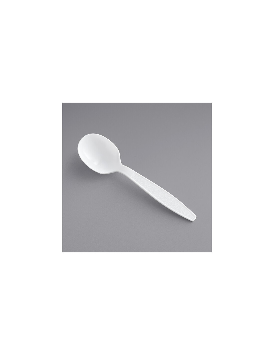 White Heavy Weight Plastic Soup Spoon - Case of 1000