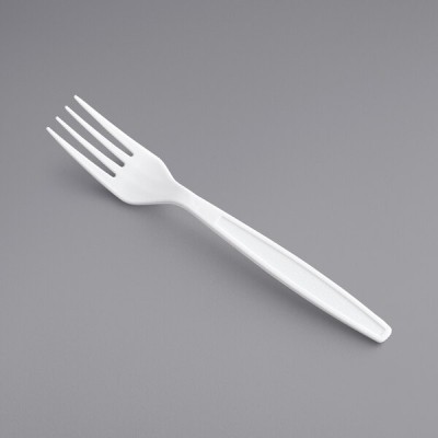 White Heavy Weight Plastic Fork - Case of 1000
