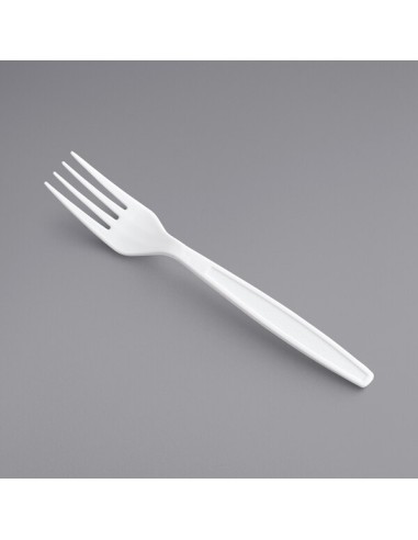 White Heavy Weight Plastic Fork - Case of 1000