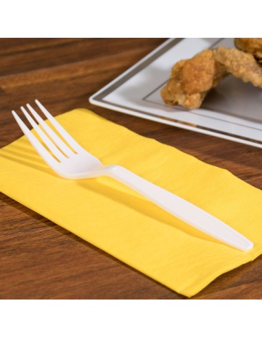 White Heavy Weight Plastic Fork - Case of 1000