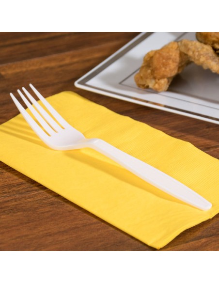 White Heavy Weight Plastic Fork - Case of 1000
