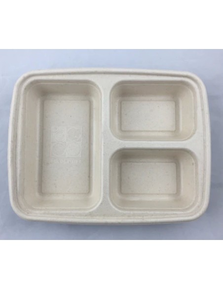 EccoCane 36oz 3-Compartment Sugarcane Bagasse Container