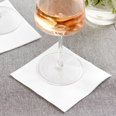 Hoffmaster Linen-Like White 1/4 Fold Beverage Napkin -... 2