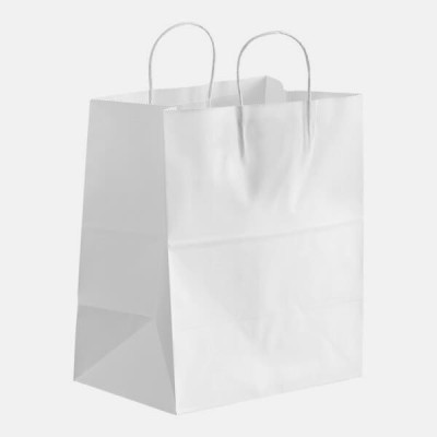 Dubl Life® Bistro Shopping Bag White, 10" x 6.75" x 12"