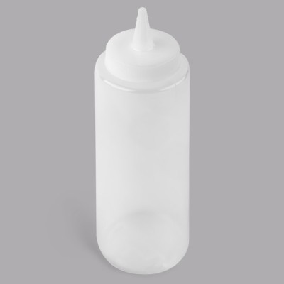 Tablecraft 108C 8 oz. Clear Cone Tip Squeeze Bottle with...