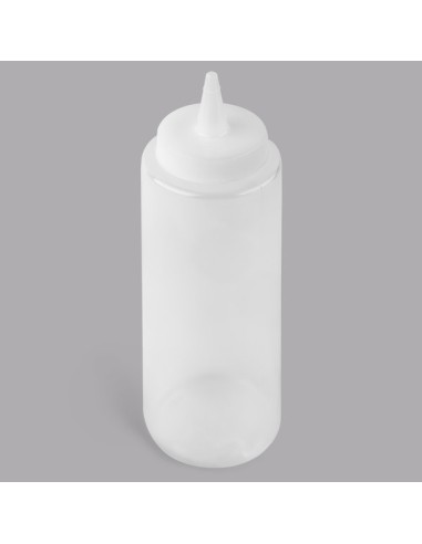 Tablecraft 108C 8 oz. Clear Cone Tip Squeeze Bottle with 38 mm Opening - 6/Pack