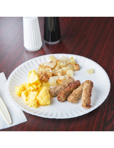 9" White Paper Plate - 1000/Case