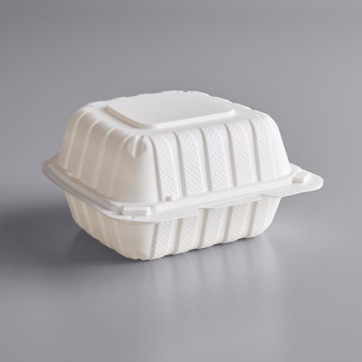 6" x 6" 1-Compartment Microwavable White Mineral-Filled...
