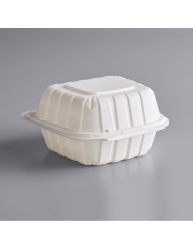 6" x 6" 1-Compartment Microwavable White...