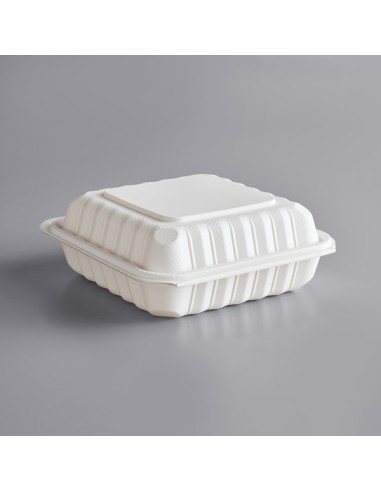 8" x 8" 1-Compartment Microwavable White...