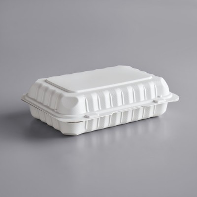 9" x 6" 1-Compartment Microwavable White Mineral-Filled...