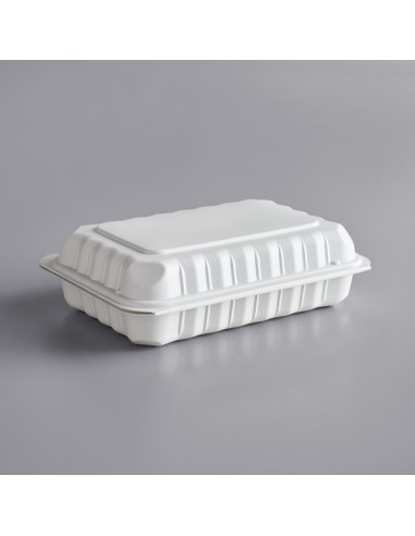 9" x 6" 1-Compartment Microwavable White...