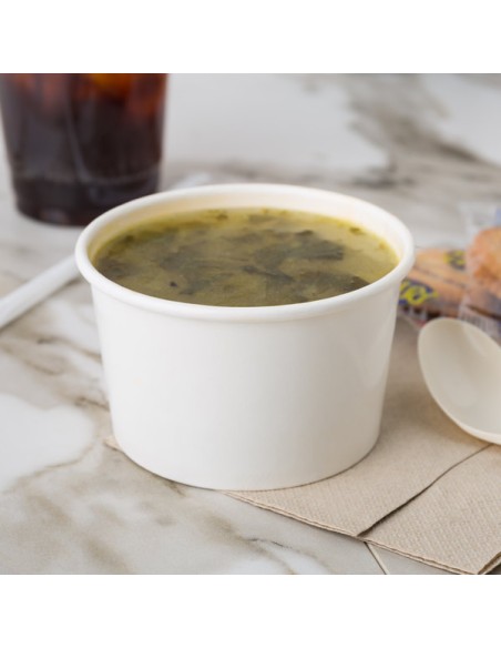 Solo 8 oz White Double Poly-Coated Paper Food Cup - 500/Case