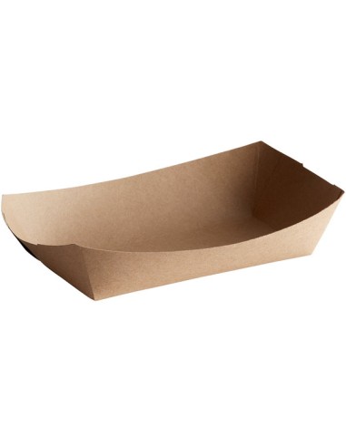 5 lb. Natural Eco-Kraft Customizable Paper Food Tray - 500/Case