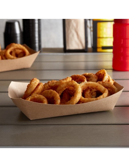 5 lb. Natural Eco-Kraft Customizable Paper Food Tray - 500/Case