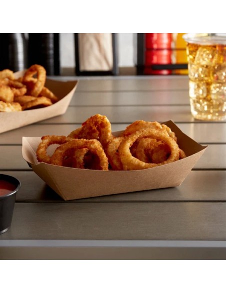 3 lb. Natural Eco-Kraft Customizable Paper Food Tray - 500/Case