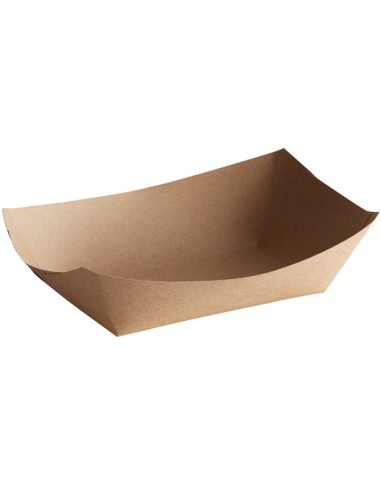 3 lb. Natural Eco-Kraft Customizable Paper Food Tray - 500/Case