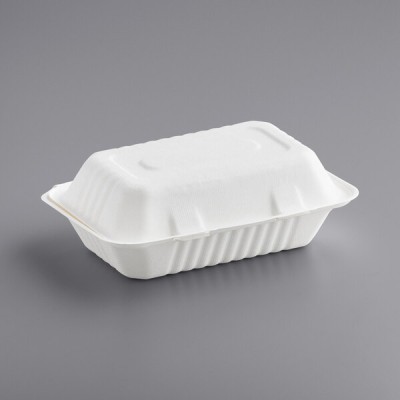 9" x 6" x 3" Compostable Sugarcane / Bagasse 1...