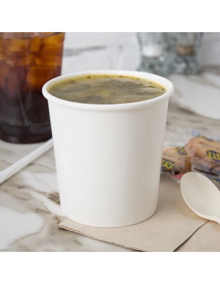 16 oz White Paper Food Cup Combo 250/Case